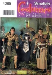 4085 ARMOR WARRIOR COSTUME, HELMET, ROBE, GAUNTLET PATTERN XS-XL